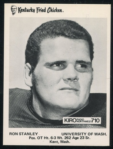 Ron Stanley 1973 KFC Washington football card