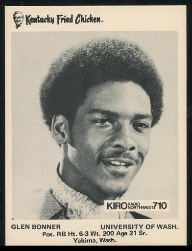 Glen Bonner 1973 KFC Washington football card