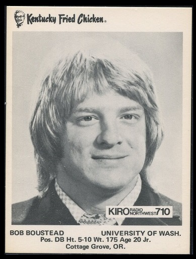 Bob Boustead 1973 KFC Washington football card