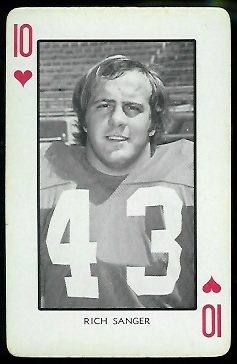 Rich Sanger 1973 Nebraska Playing Cards football card