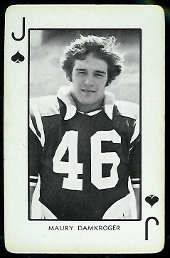Maury Damkroger 1973 Nebraska Playing Cards football card