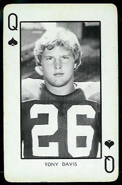 Tony Davis 1973 Nebraska Playing Cards football card Tony Davis 1973 Nebraska Playing Cards football card