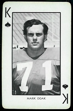 Mark Doak 1973 Nebraska Playing Cards football card