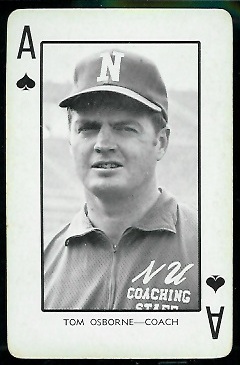 Tom Osborne 1973 Nebraska Playing Cards football card