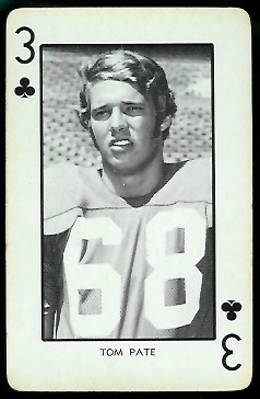 Tom Pate 1973 Nebraska Playing Cards football card