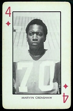 Marvin Crenshaw 1973 Nebraska Playing Cards football card