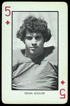 Dean Gissler 1973 Nebraska Playing Cards football card