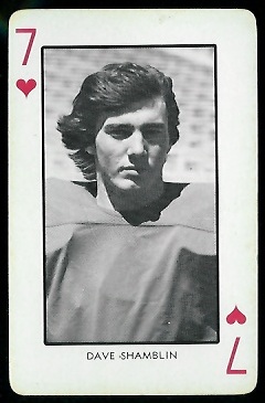 Dave Shamblin 1973 Nebraska Playing Cards football card