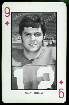 Dave Humm 1973 Nebraska Playing Cards football card
