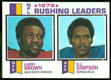 1972 Rushing Leaders 1973 Topps football card