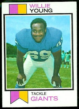 Willie Young 1973 Topps football card