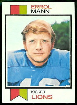 Errol Mann 1973 Topps football card