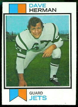 Dave Herman 1973 Topps football card