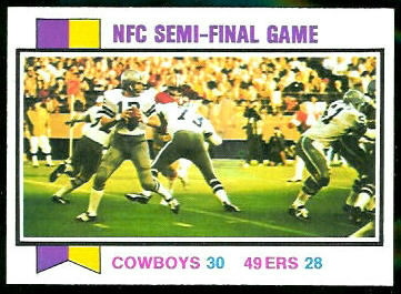 NFC Semi-Final Game 1973 Topps football card