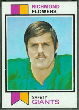 Richmond Flowers 1973 Topps football card Richmond Flowers 1973 Topps football card