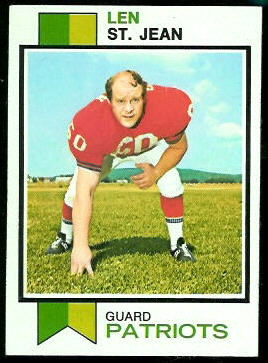 Len St. Jean 1973 Topps football card