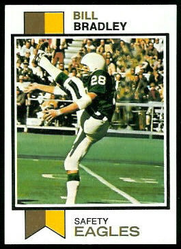 Bill Bradley 1973 Topps football card