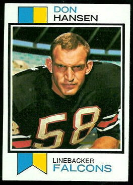 Don Hansen 1973 Topps football card