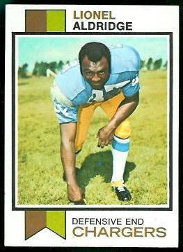 Lionel Aldridge 1973 Topps football card