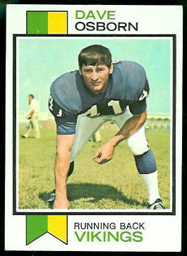 Dave Osborn 1973 Topps football card