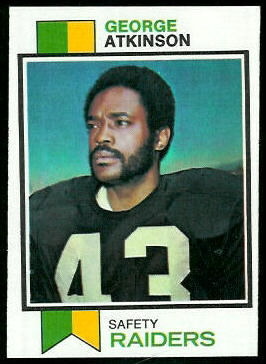 George Atkinson 1973 Topps football card