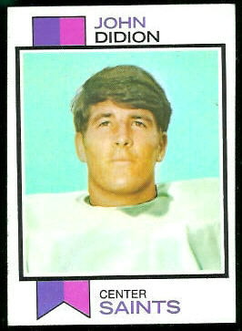 John Didion 1973 Topps football card