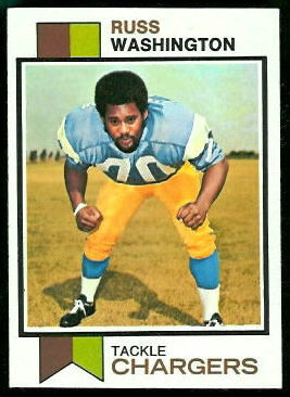 Russ Washington 1973 Topps football card