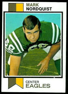 Mark Nordquist 1973 Topps football card