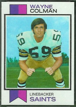 Wayne Colman 1973 Topps football card