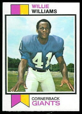 Willie Williams 1973 Topps football card