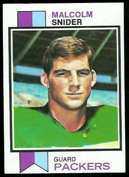 Malcolm Snider 1973 Topps football card