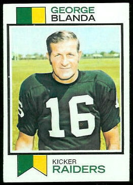 George Blanda 1973 Topps football card