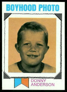Donny Anderson Boyhood Photo 1973 Topps football card Donny Anderson Boyhood Photo 1973 Topps football card