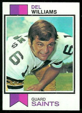 Del Williams 1973 Topps football card