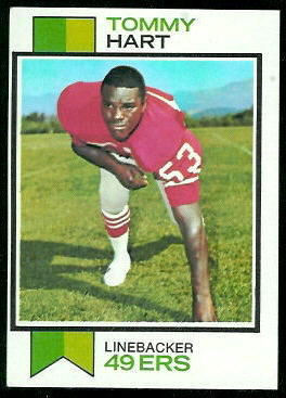 Tommy Hart 1973 Topps football card