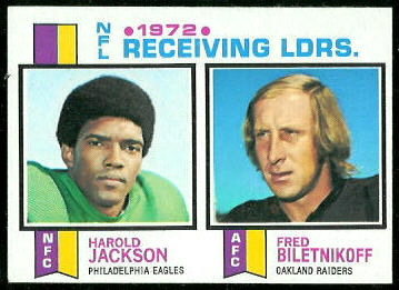 1972 Receiving Leaders 1973 Topps football card 1972 Receiving Leaders 1973 Topps football card