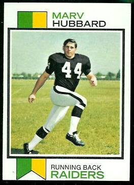 Marv Hubbard 1973 Topps football card