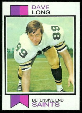 Dave Long 1973 Topps football card