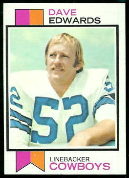 Dave Edwards 1973 Topps football card