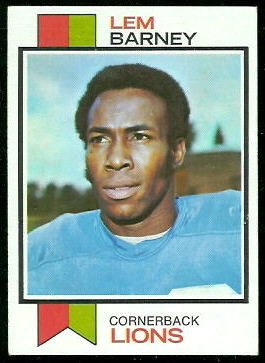 Lem Barney 1973 Topps football card