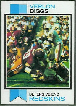 Verlon Biggs 1973 Topps football card