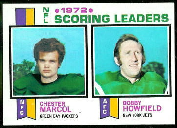 1972 Scoring Leaders 1973 Topps football card 1972 Scoring Leaders 1973 Topps football card