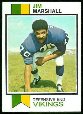 Jim Marshall 1973 Topps football card