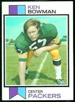 Ken Bowman 1973 Topps football card