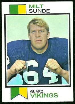 Milt Sunde 1973 Topps football card