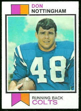 Don Nottingham 1973 Topps football card