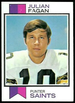 Julian Fagan 1973 Topps football card