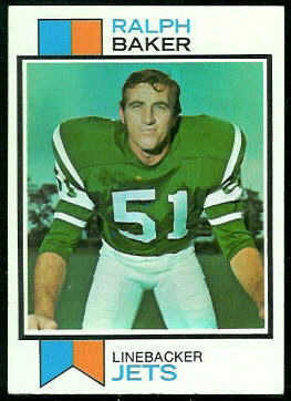 Ralph Baker 1973 Topps football card