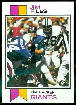 Jim Files 1973 Topps football card