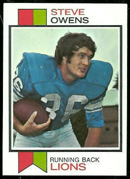 Steve Owens 1973 Topps football card